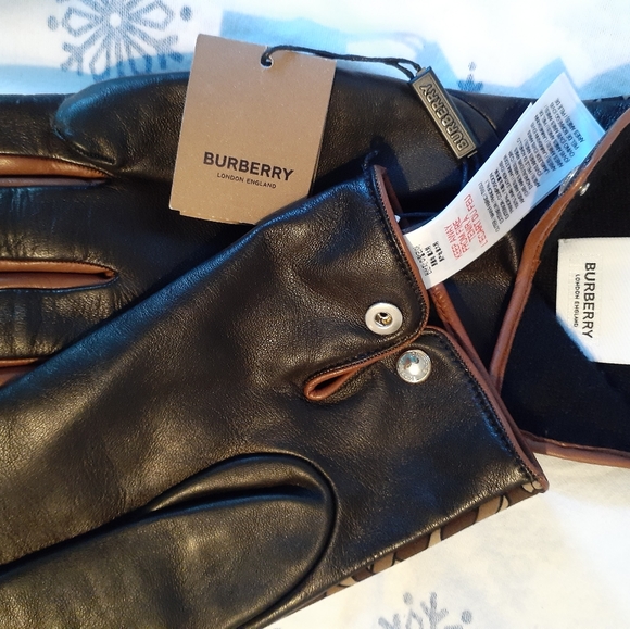 Burberry MENS TB-FAUX LEATHER GLOVES - Picture 4 of 8